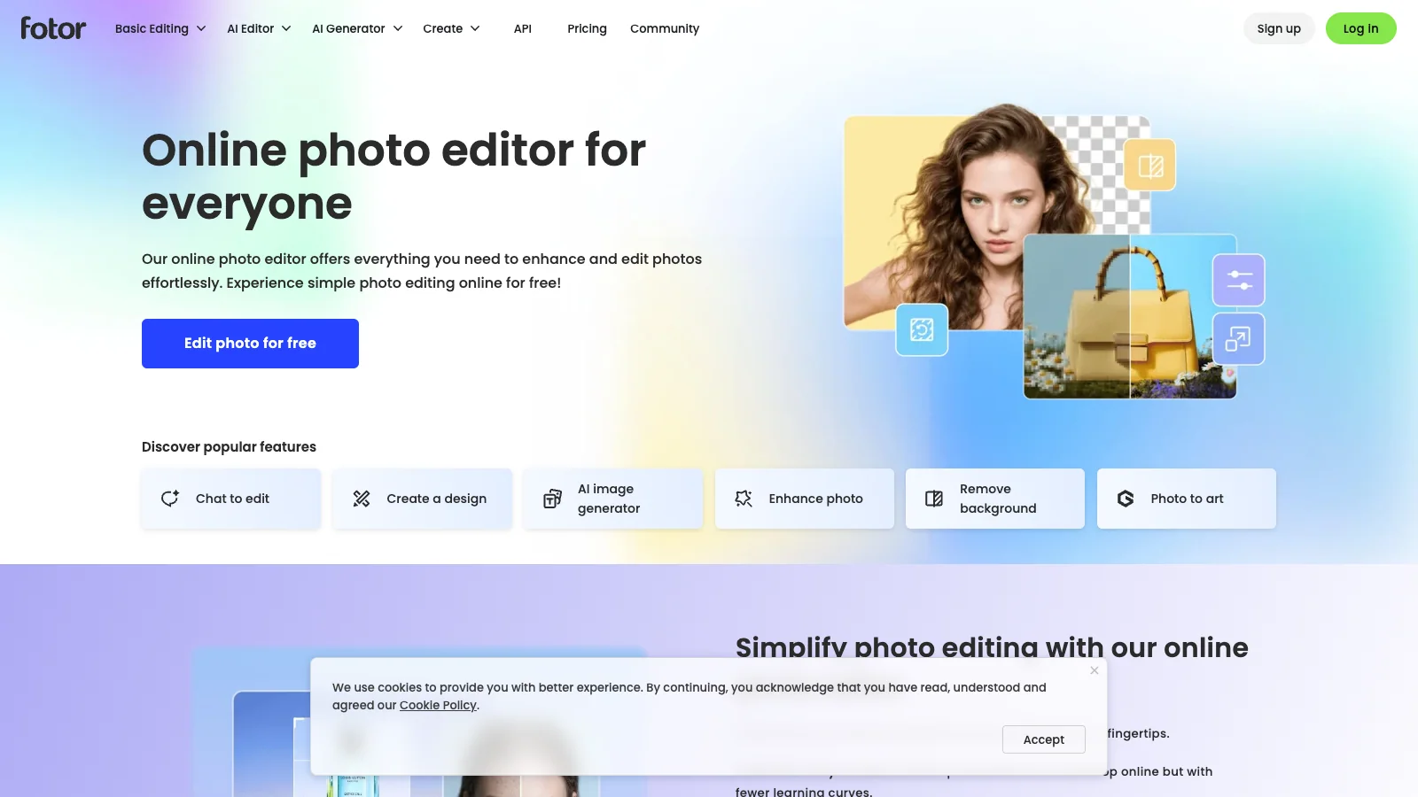 Fotor Photo Editor official website screenshot