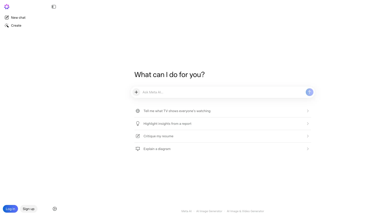 Meta AI official website screenshot