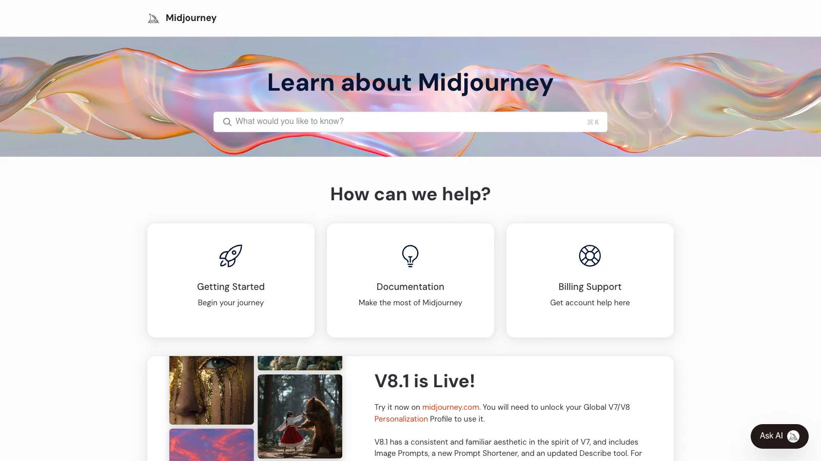 Midjourney official website screenshot