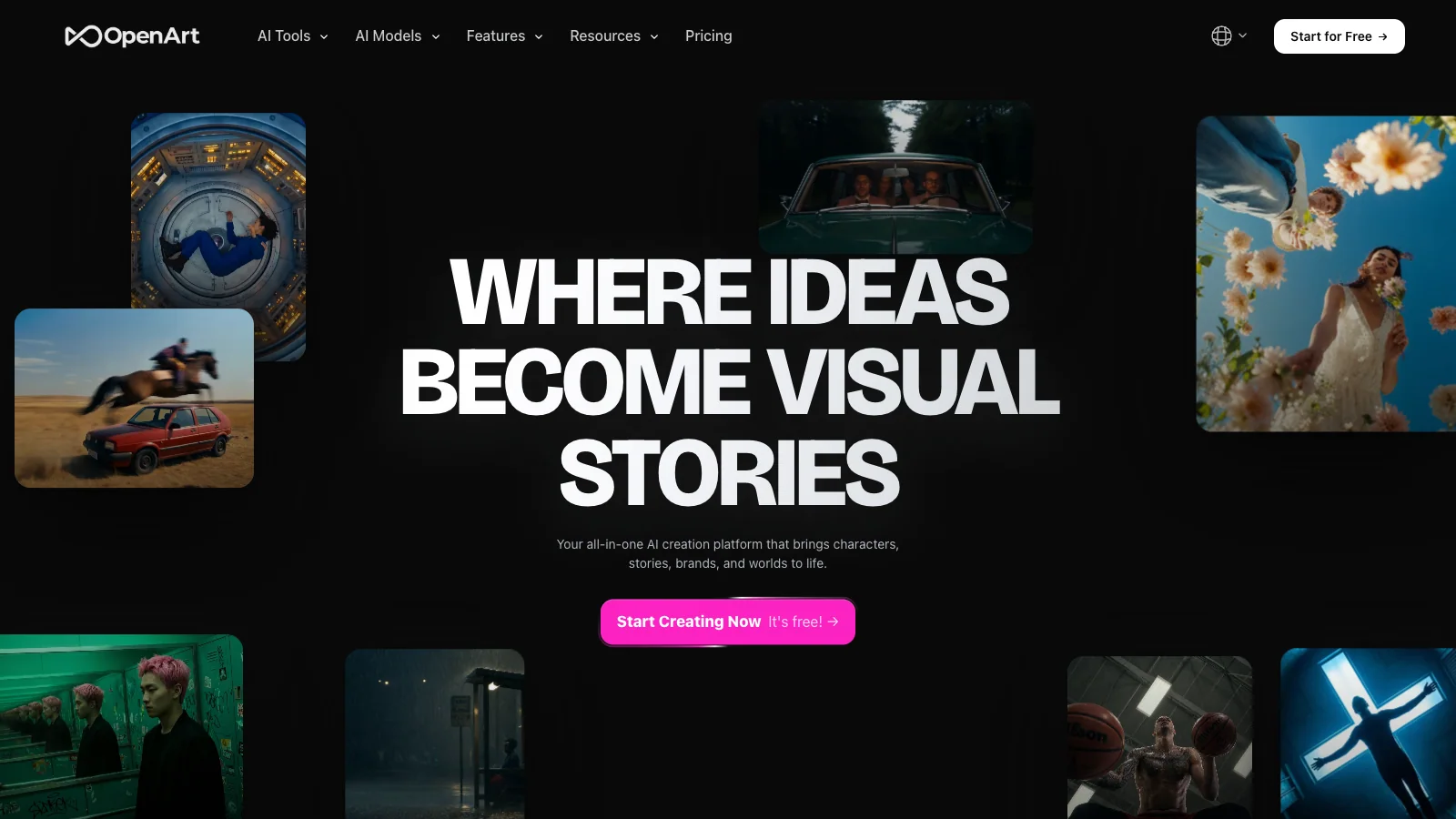 OpenArt official website screenshot