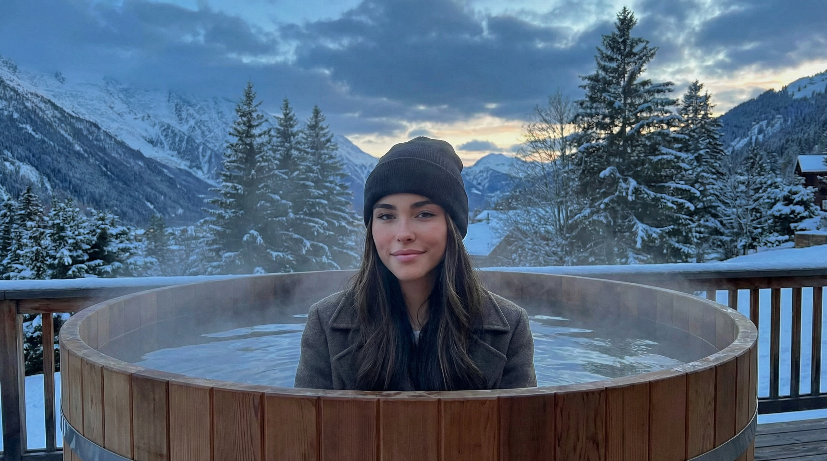 Madison Beer Alpine Hot Tub Portrait (No Makeup)