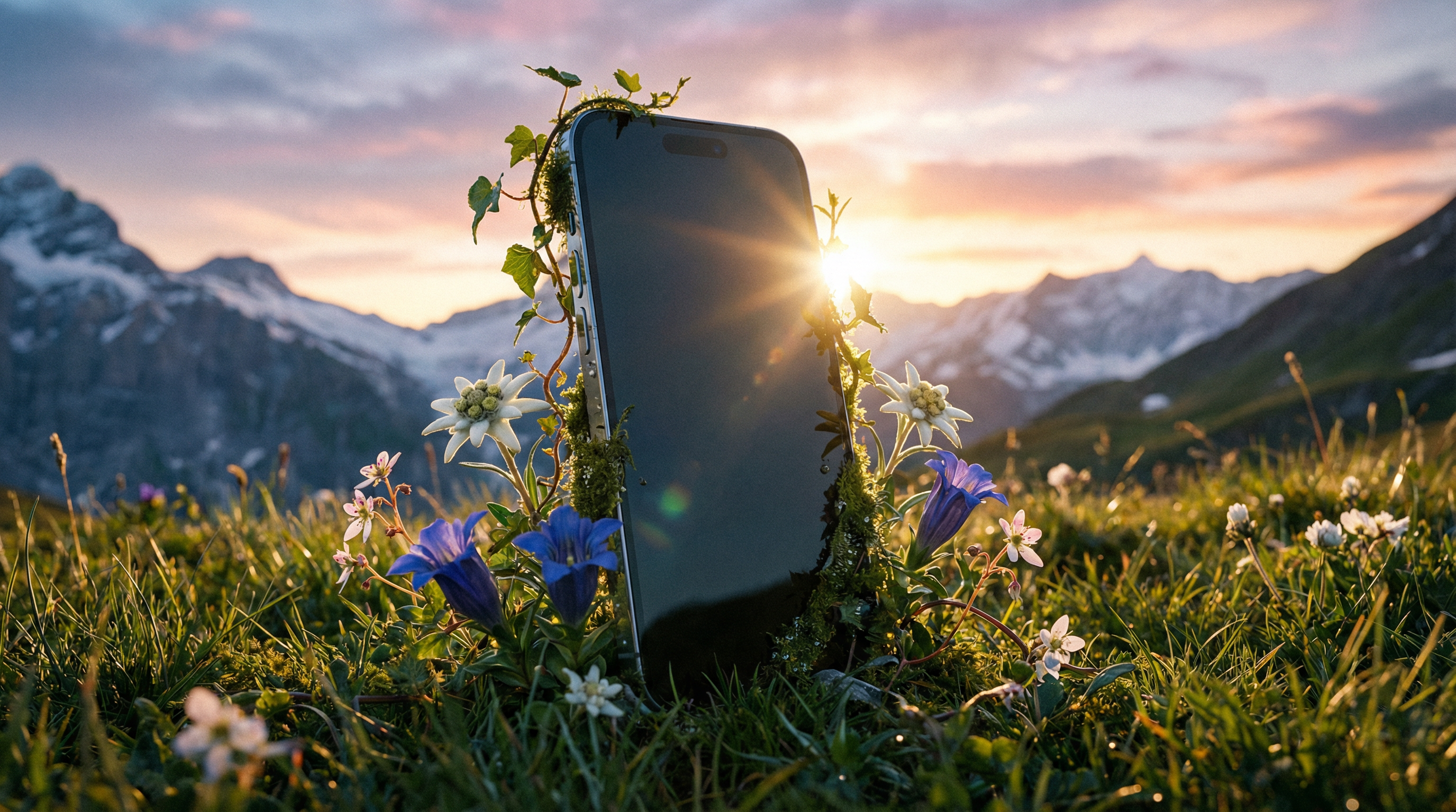 Hyperrealistic Nature-Reclaiming-Tech Poster