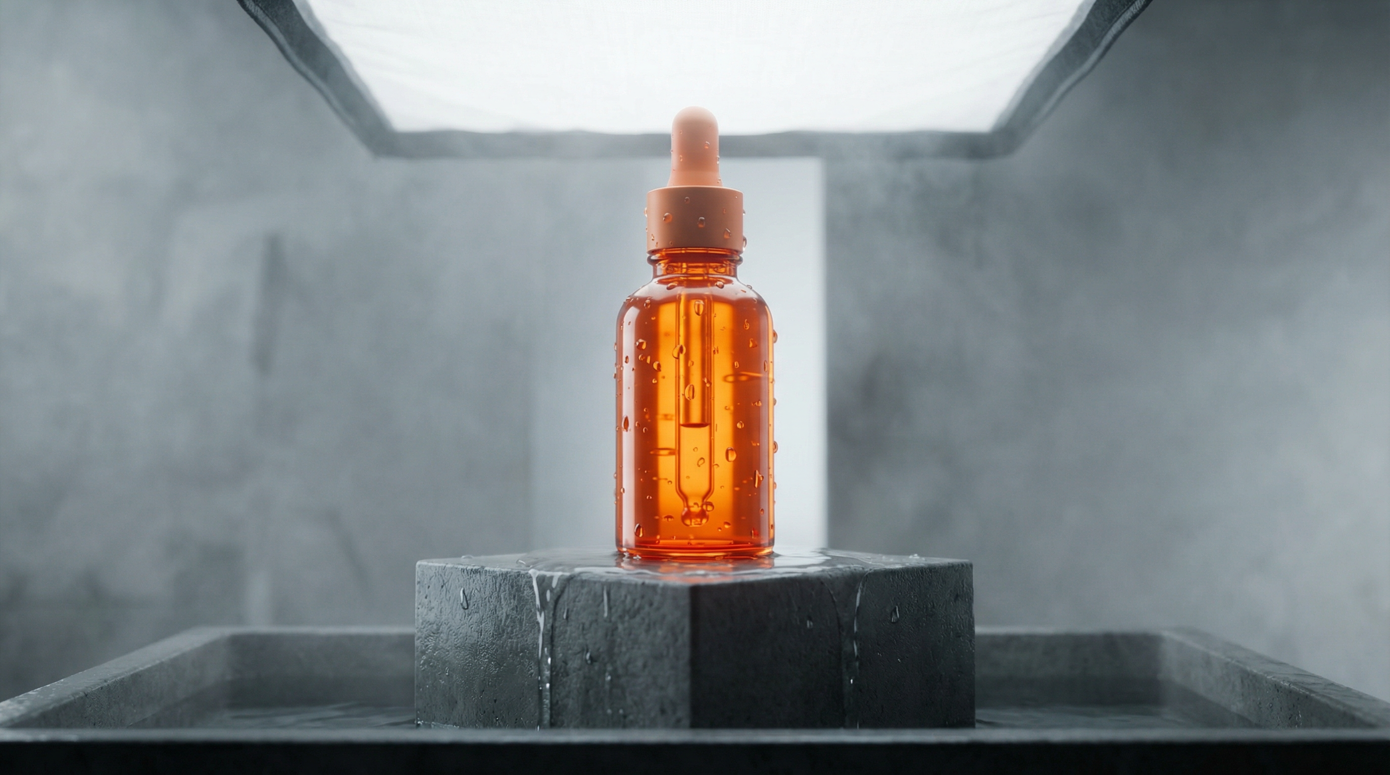 Product Photography Prompt: Orange Serum Bottle