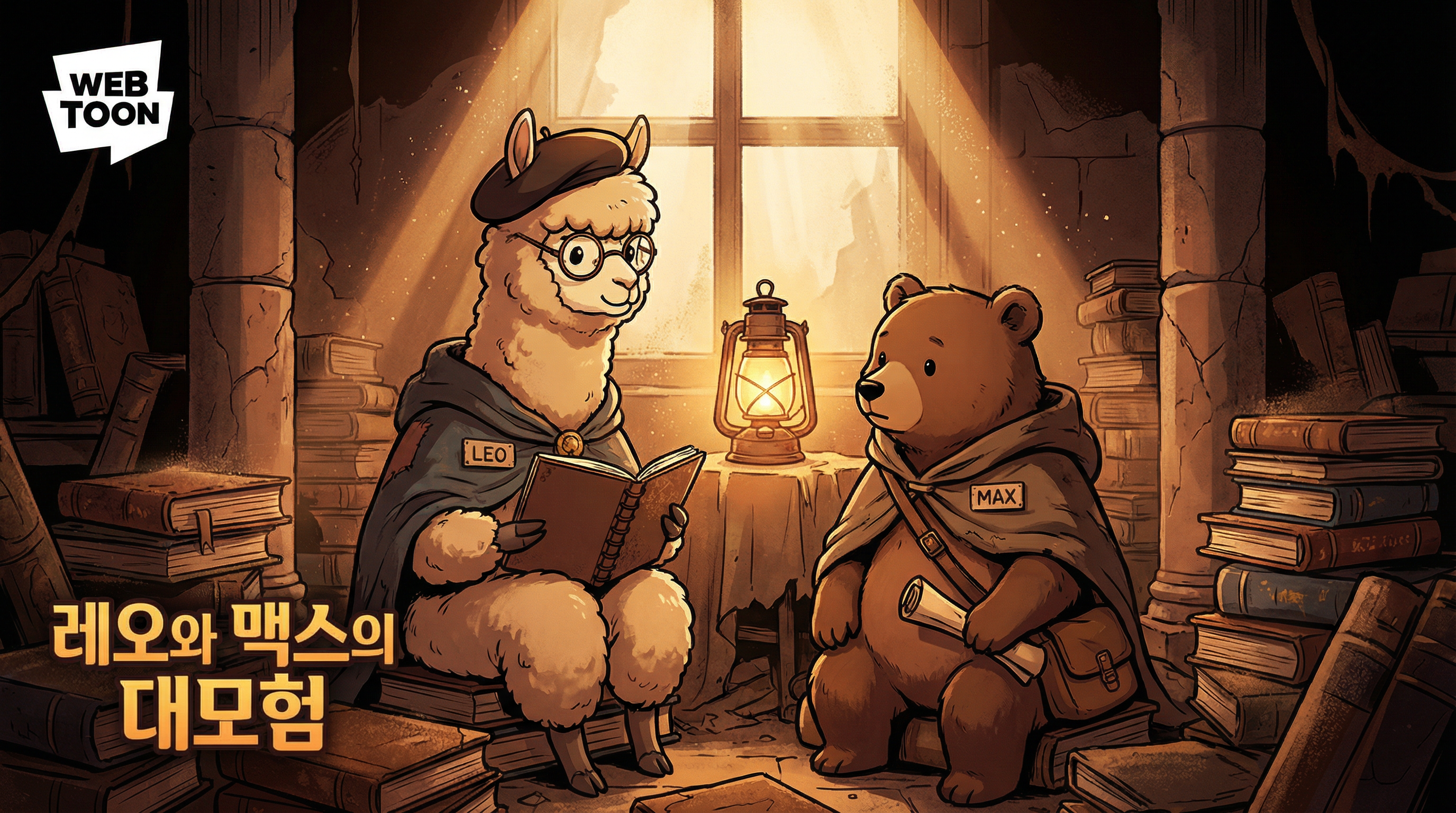 Manga IP Storyboard: Leo & Max Layout 104 (Korean Webtoon · Full Color)