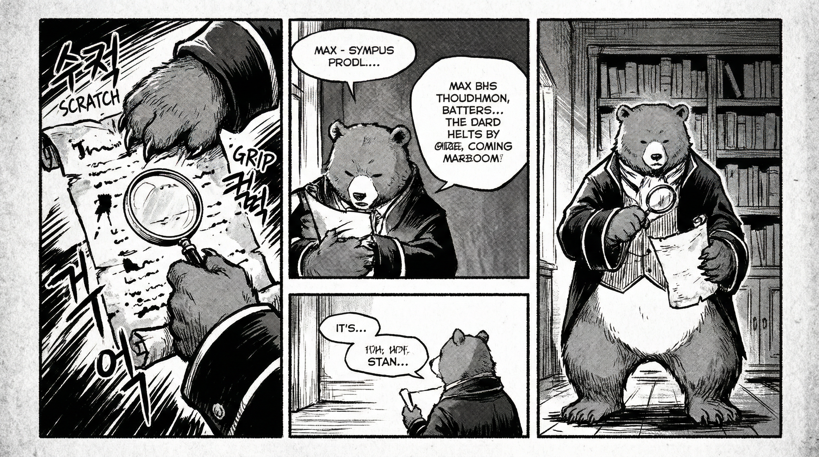 Manga IP Storyboard: Leo & Max Layout 11 (Korean Webtoon · Black & White)
