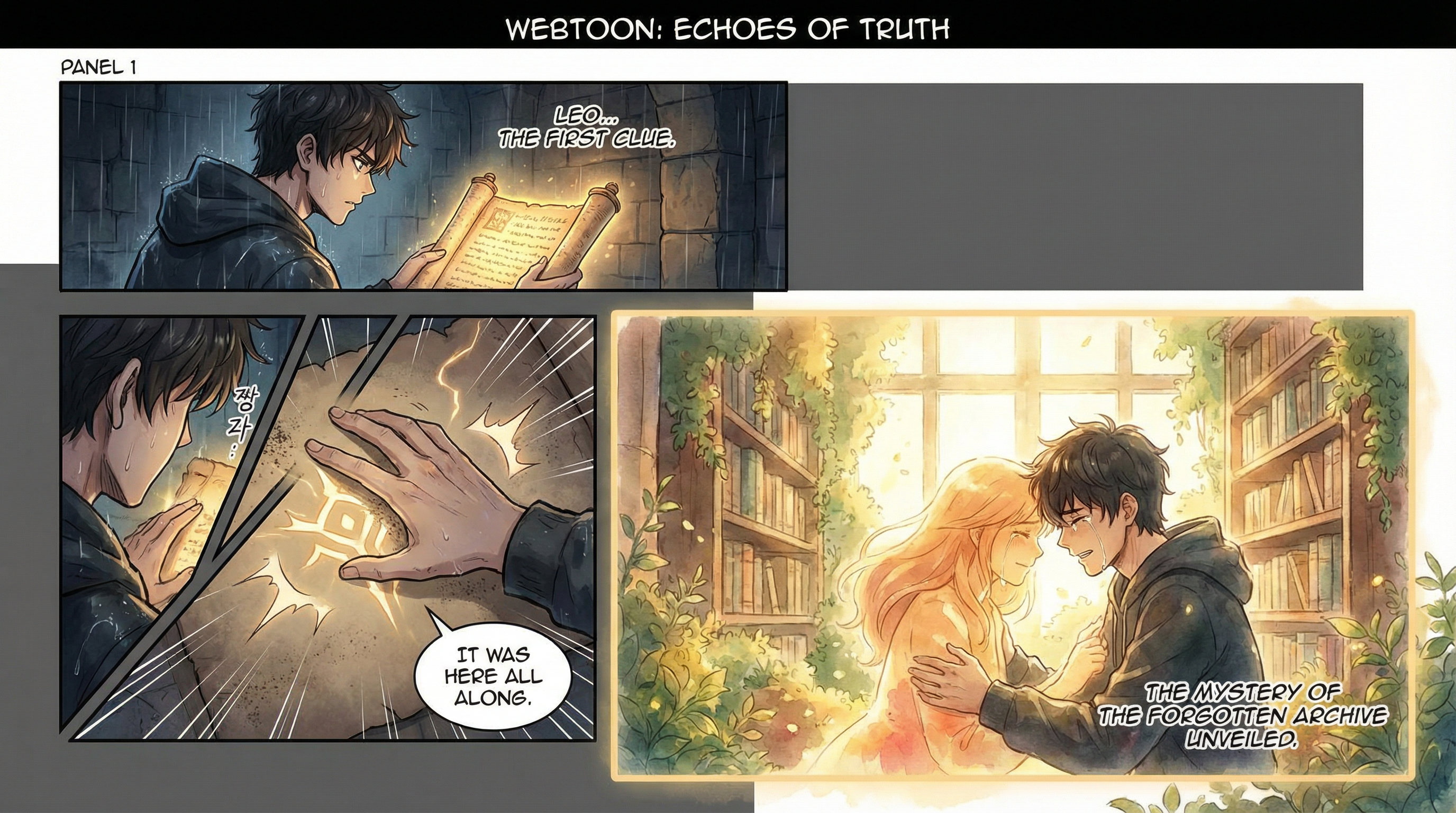 Manga IP Storyboard: Leo & Max Layout 120 (Korean Webtoon · Full Color)