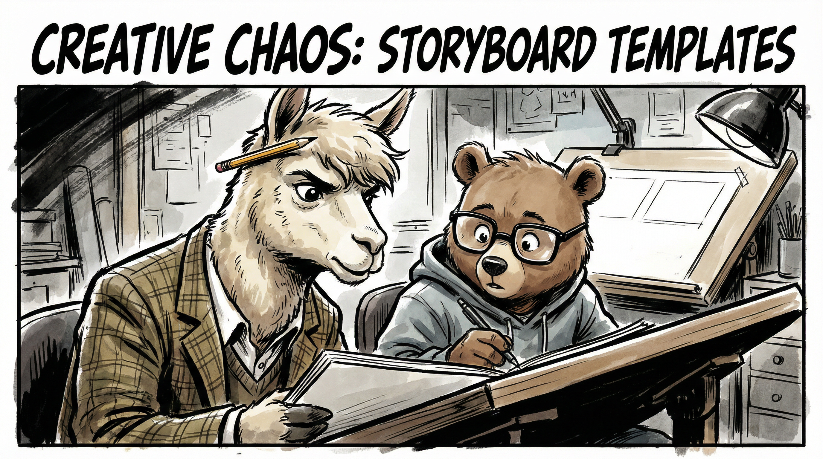 Manga IP Storyboard: Leo & Max Layout 13 (American Comic · Black & White)