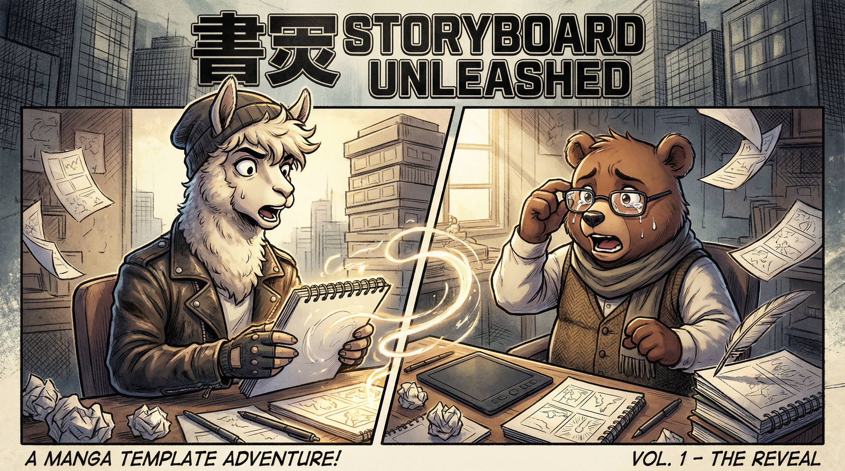 Manga IP Storyboard: Leo & Max Layout 132 (Korean Webtoon · Black & White)