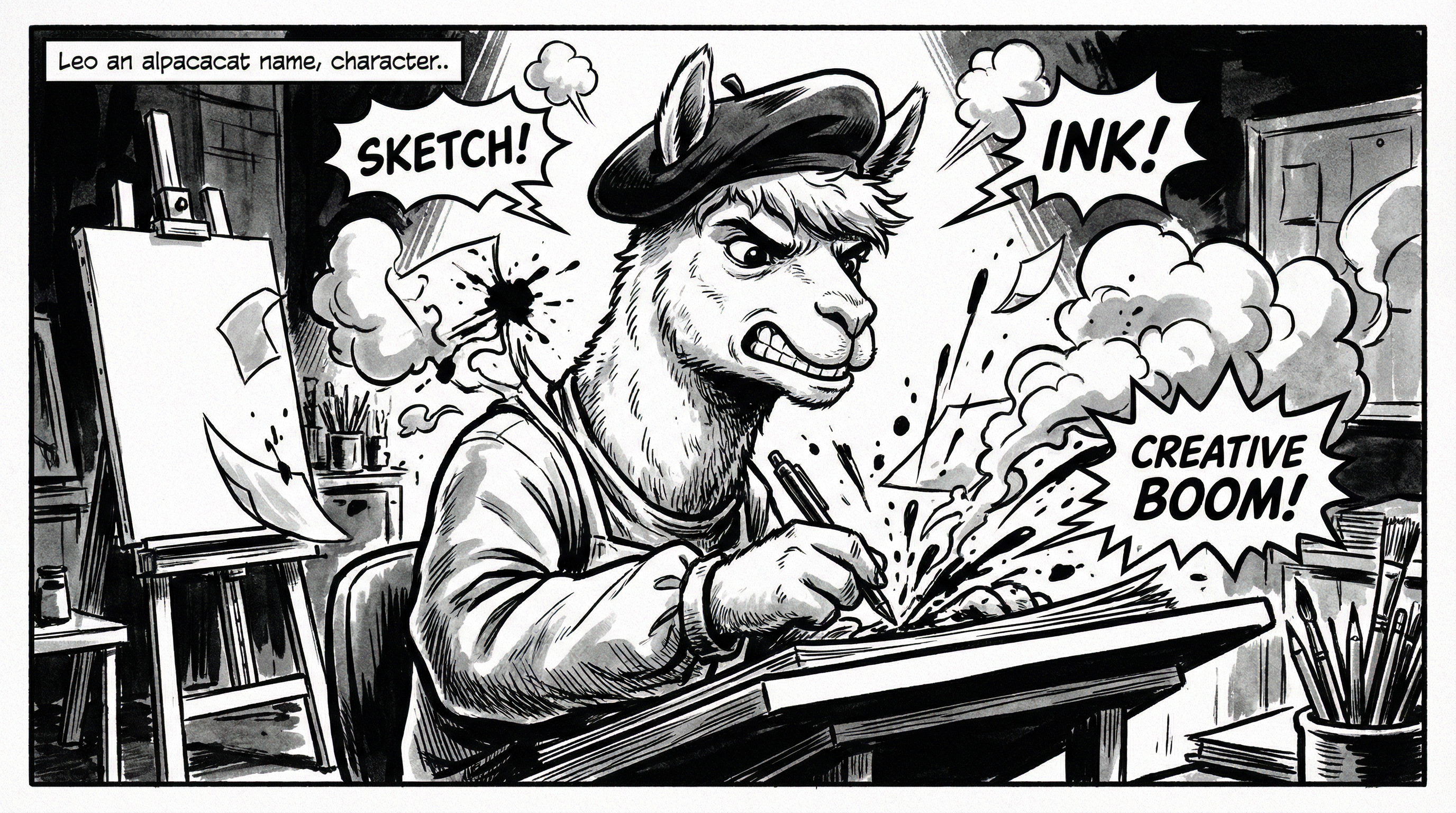 Manga IP Storyboard: Leo & Max Layout 14 (American Comic · Black & White)