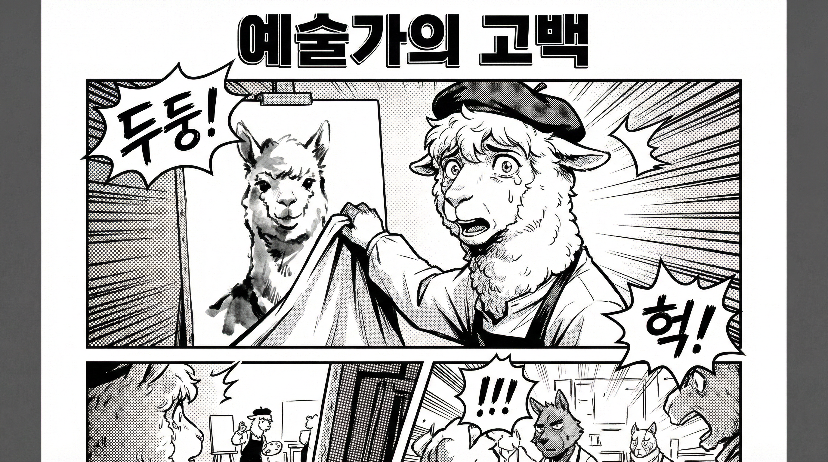 Manga IP Storyboard: Leo & Max Layout 144 (Korean Webtoon · Black & White)