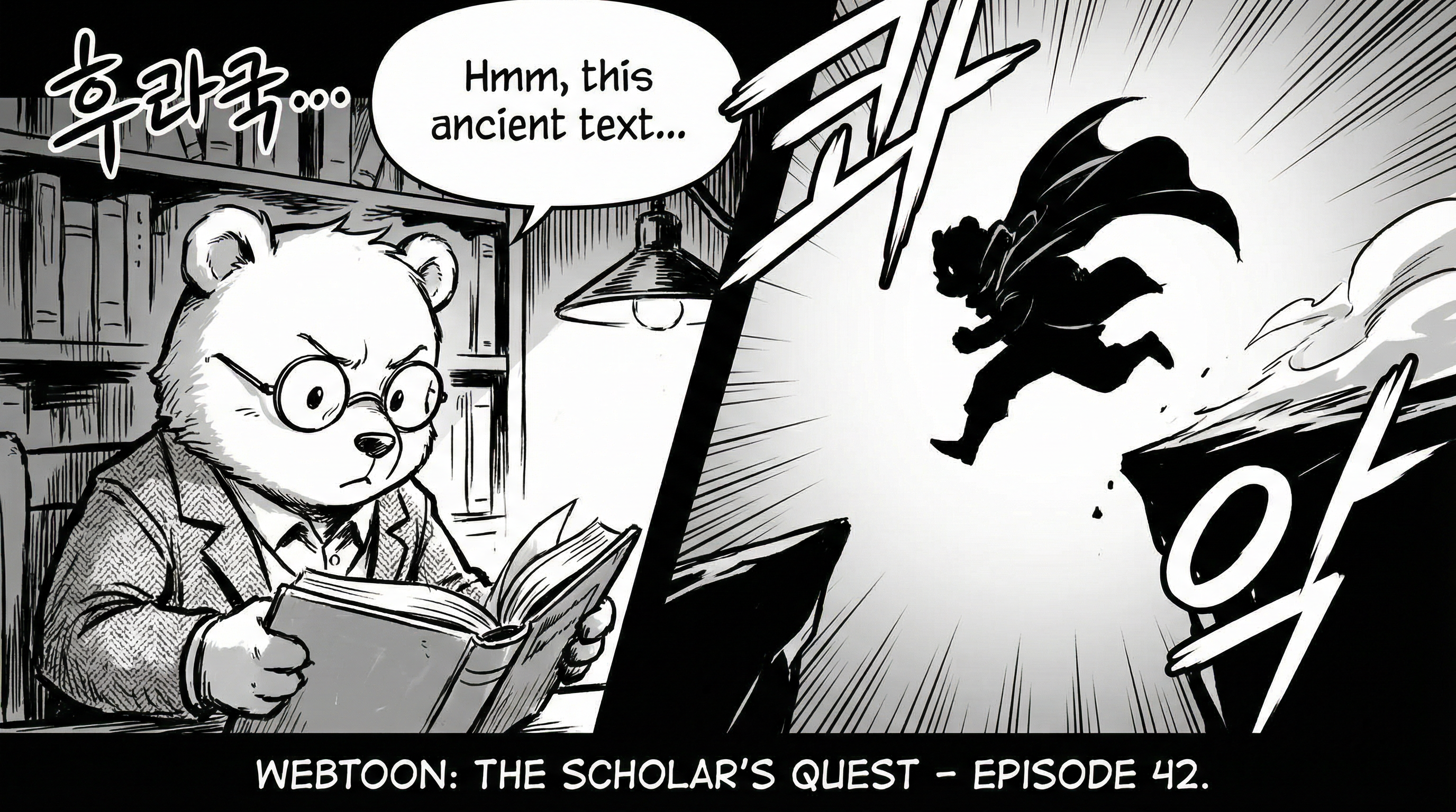 Manga IP Storyboard: Leo & Max Layout 150 (Korean Webtoon · Black & White)