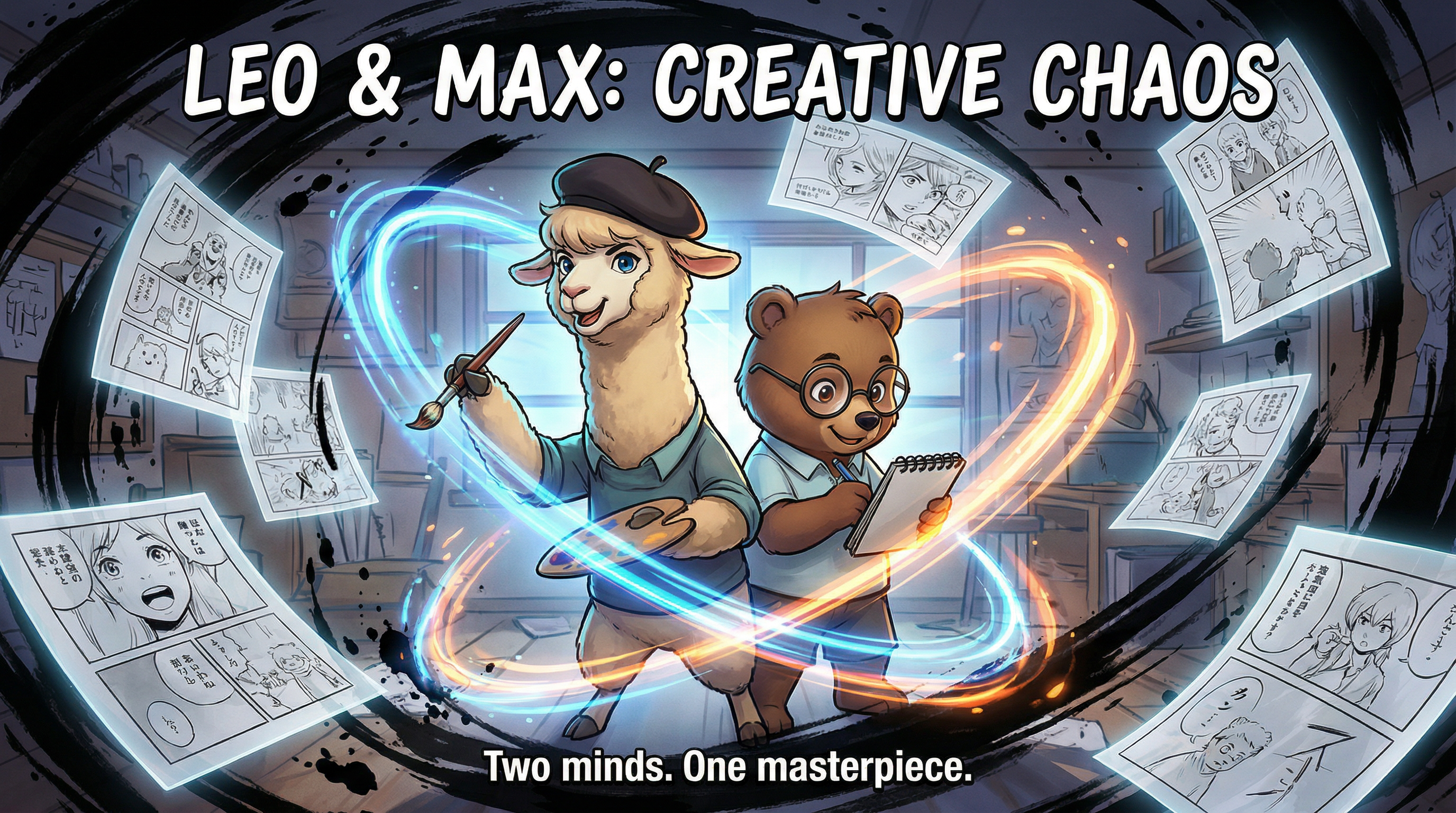 Manga IP Storyboard: Leo & Max Layout 151 (Korean Webtoon · Black & White)