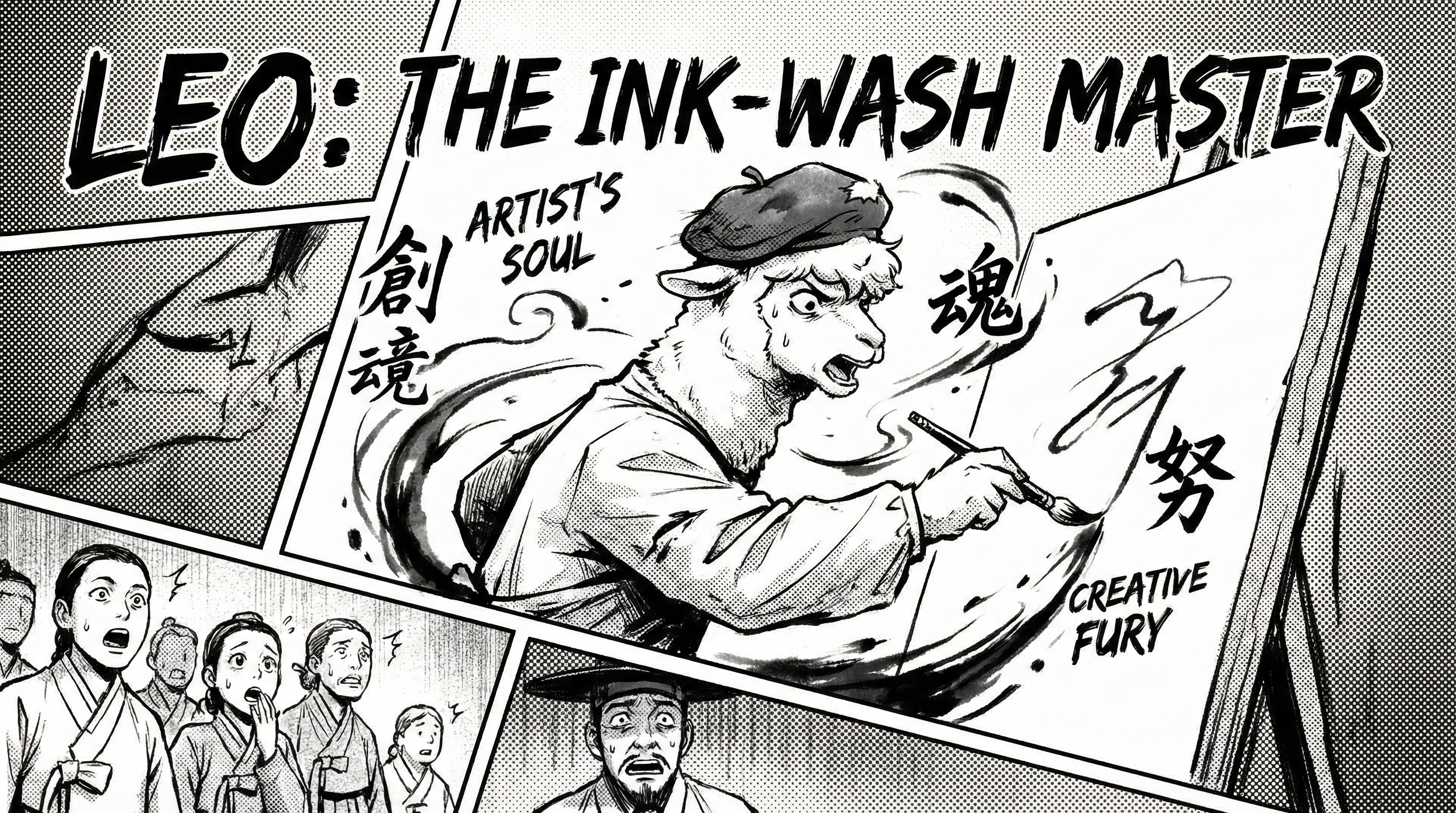 Manga IP Storyboard: Leo & Max Layout 157 (Korean Webtoon · Black & White)