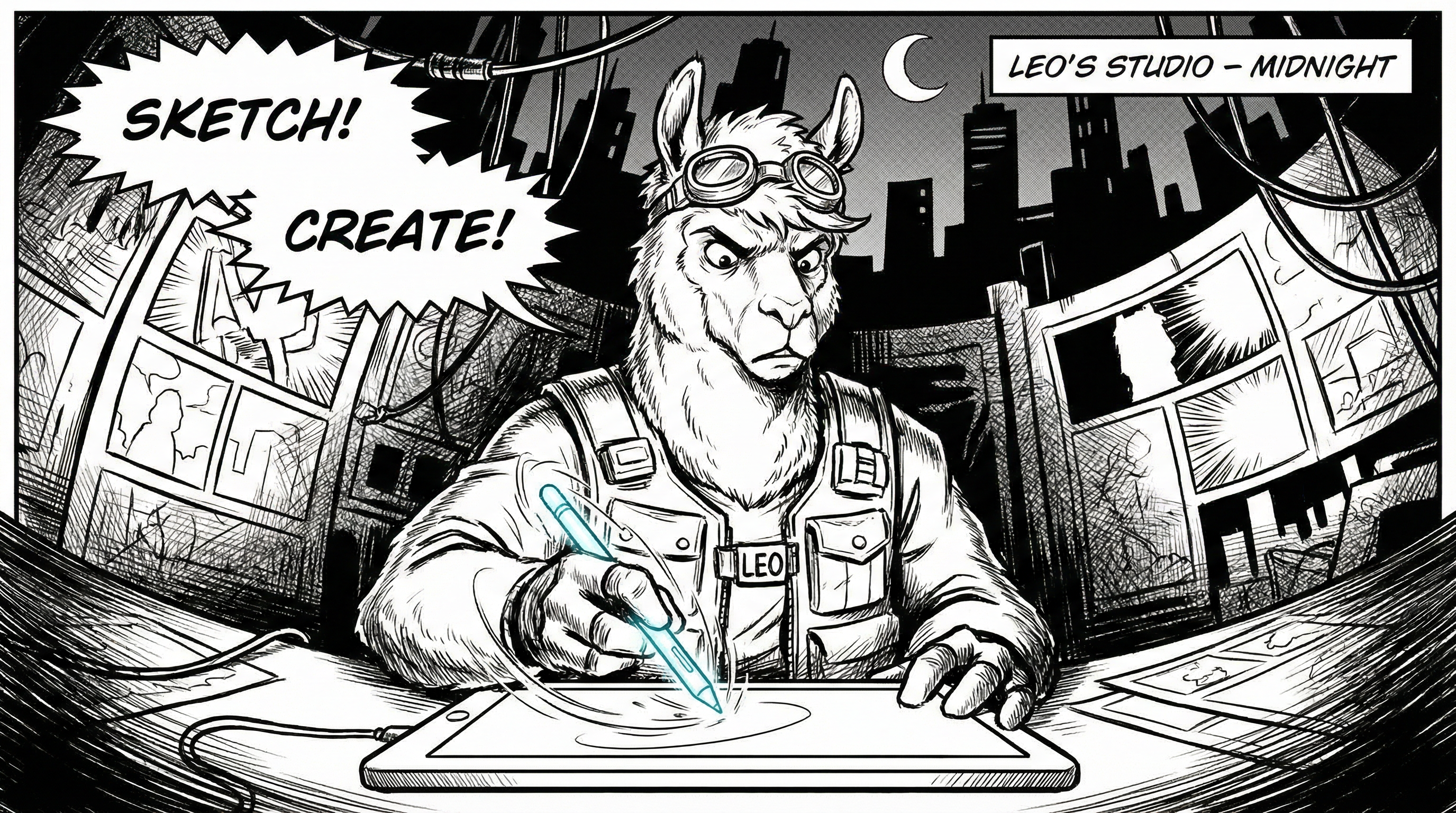Manga IP Storyboard: Leo & Max Layout 168 (American Comic · Black & White)
