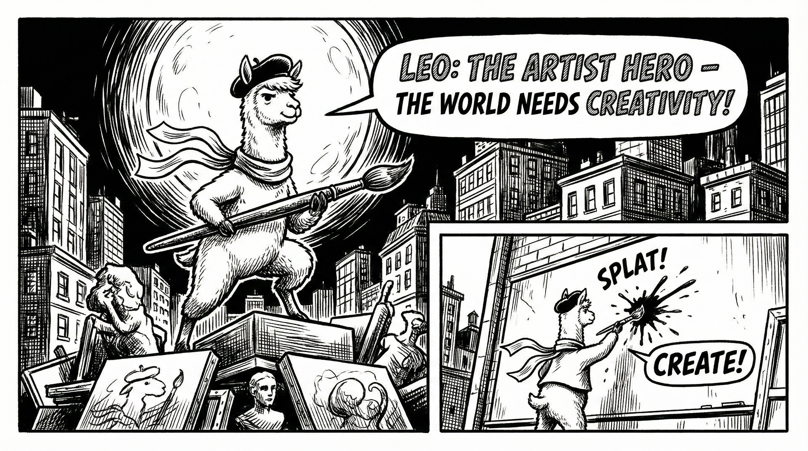 Manga IP Storyboard: Leo & Max Layout 205 (American Comic · Black & White)