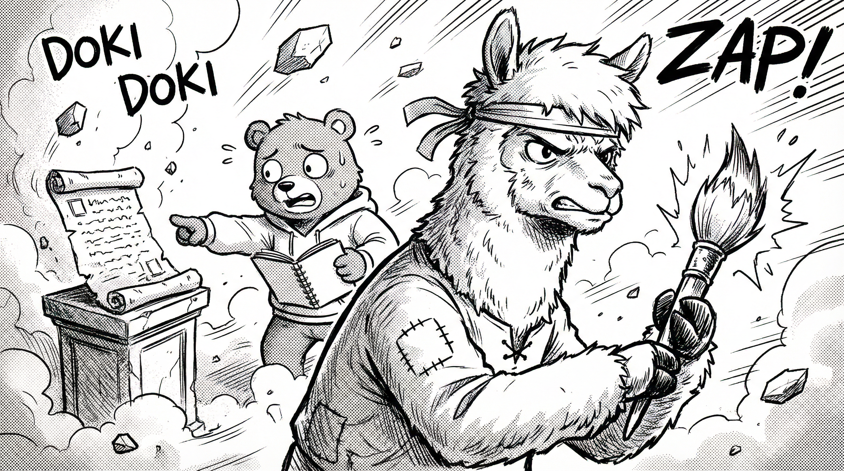 Manga IP Storyboard: Leo & Max Layout 208 (Japanese Manga · Black & White)