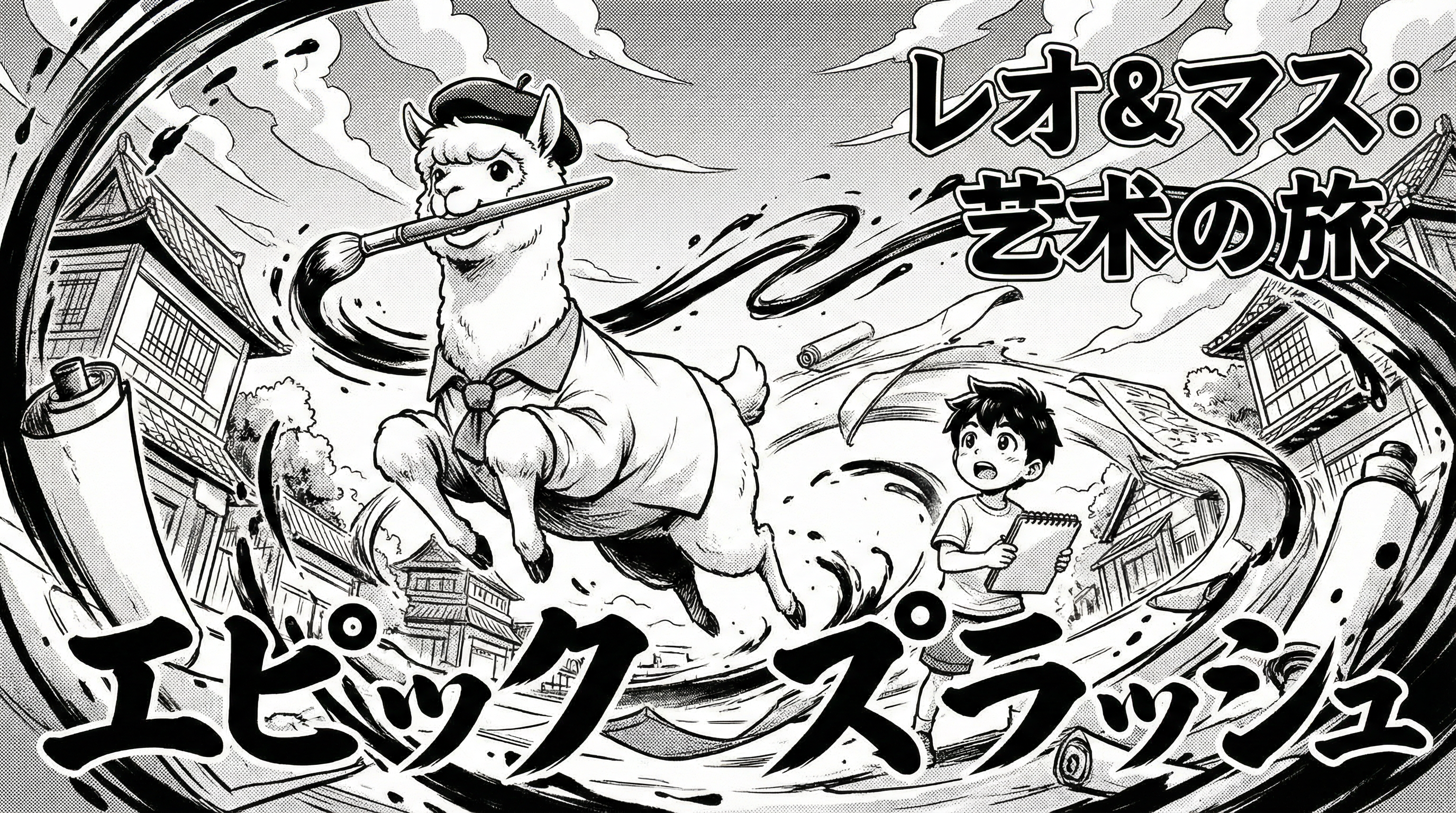 Manga IP Storyboard: Leo & Max Layout 213 (Japanese Manga · Black & White)
