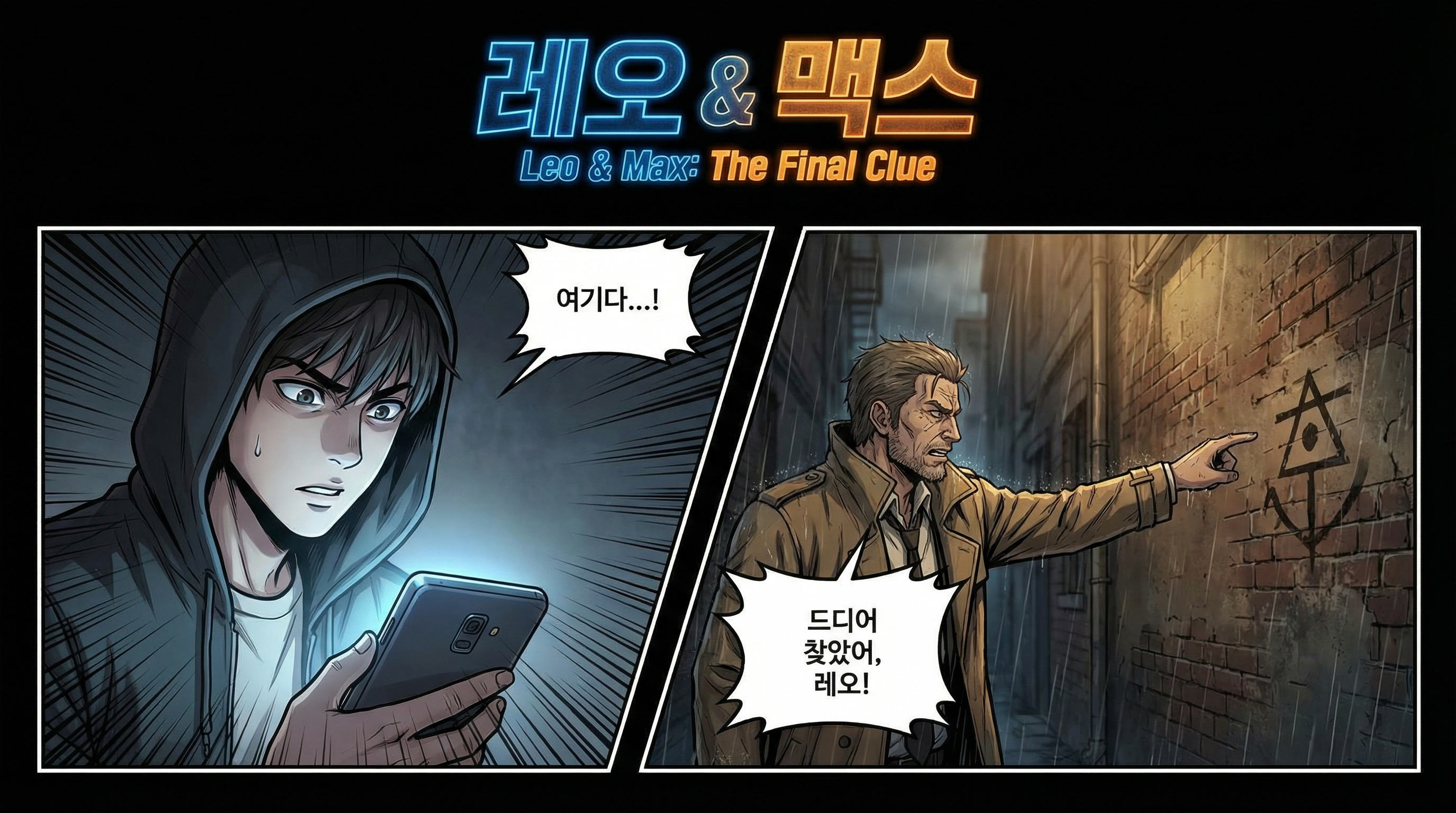 Manga IP Storyboard: Leo & Max Layout 216 (Korean Webtoon · Full Color)