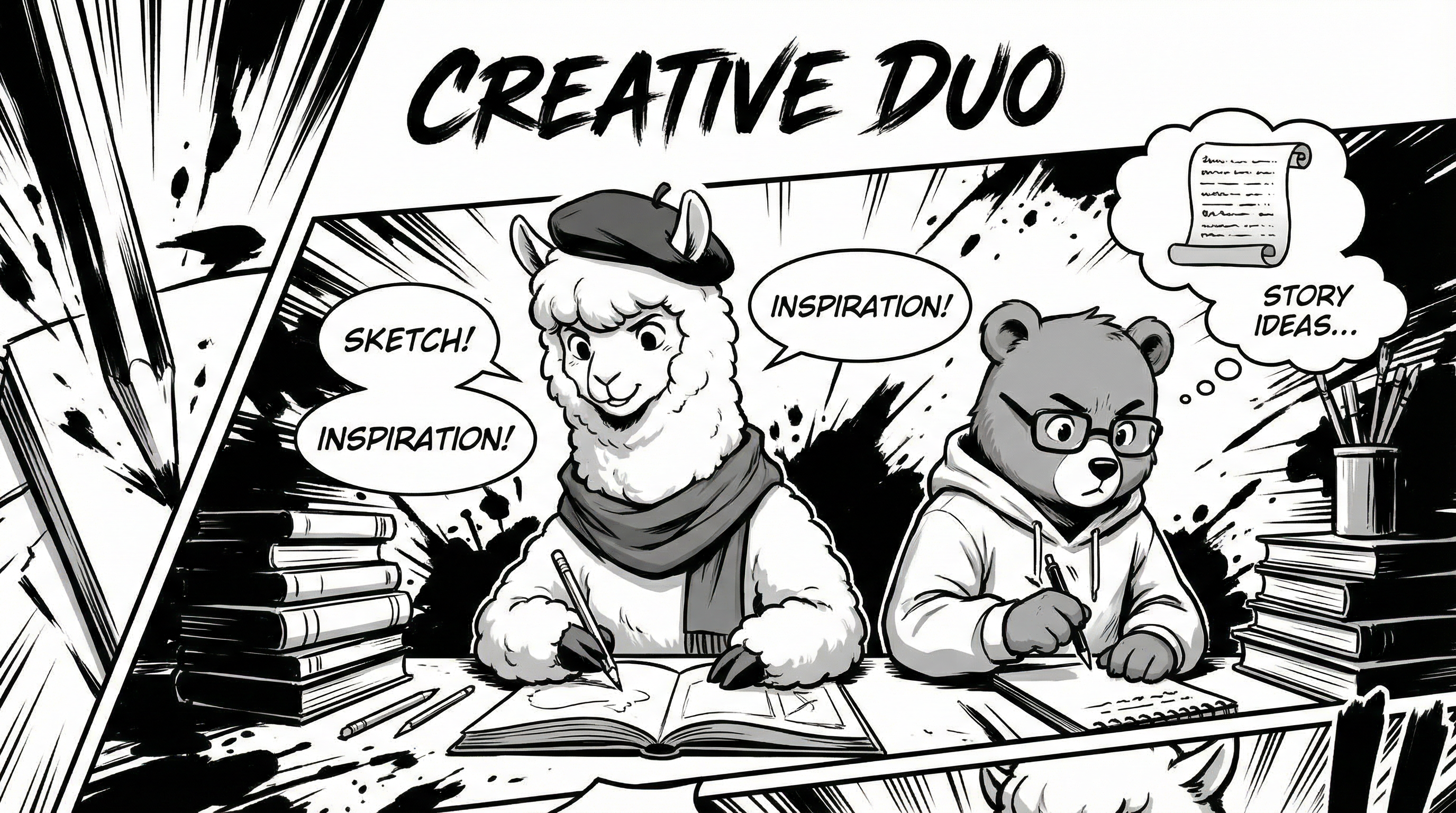 Manga IP Storyboard: Leo & Max Layout 250 (Korean Webtoon · Black & White)