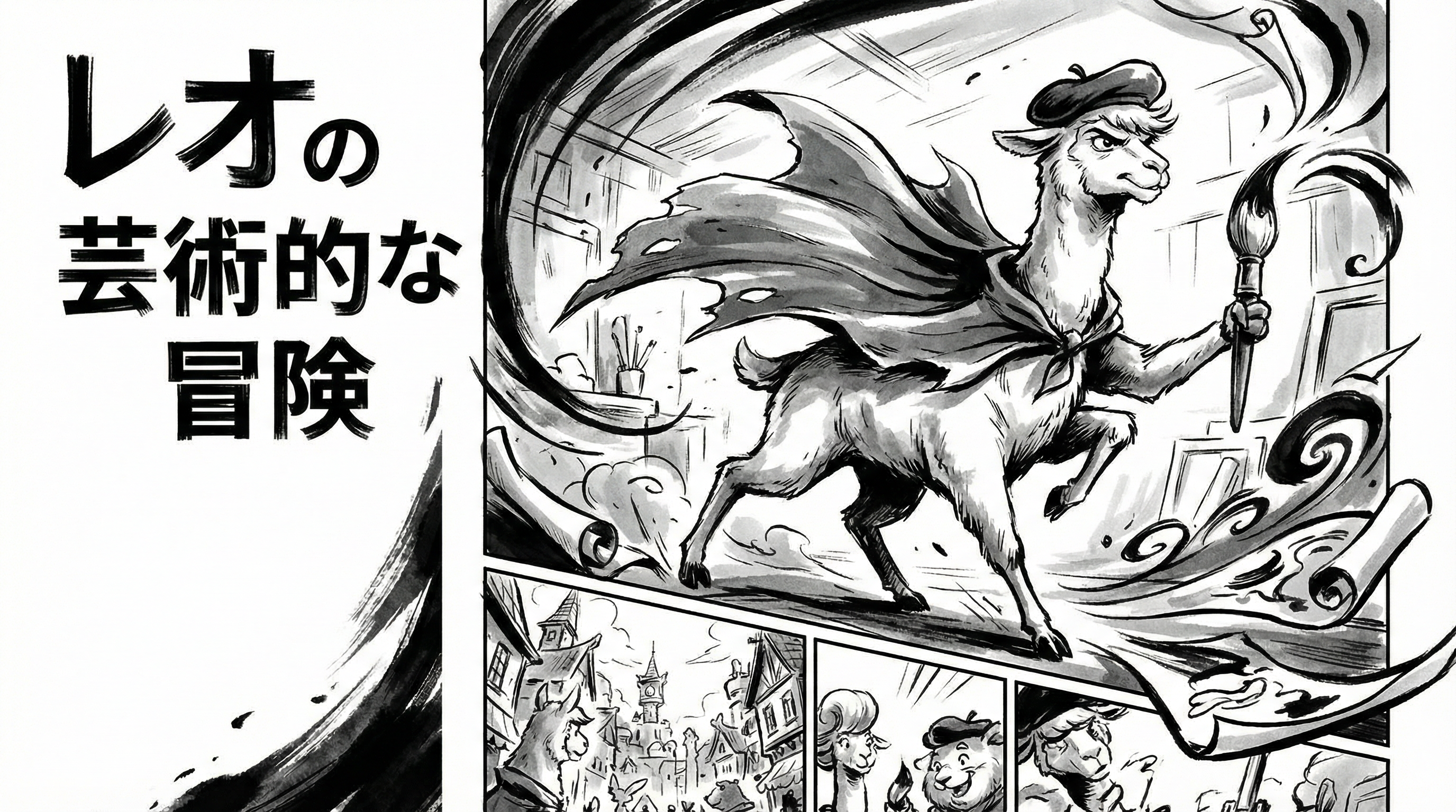 Manga IP Storyboard: Leo & Max Layout 258 (Japanese Manga · Black & White)