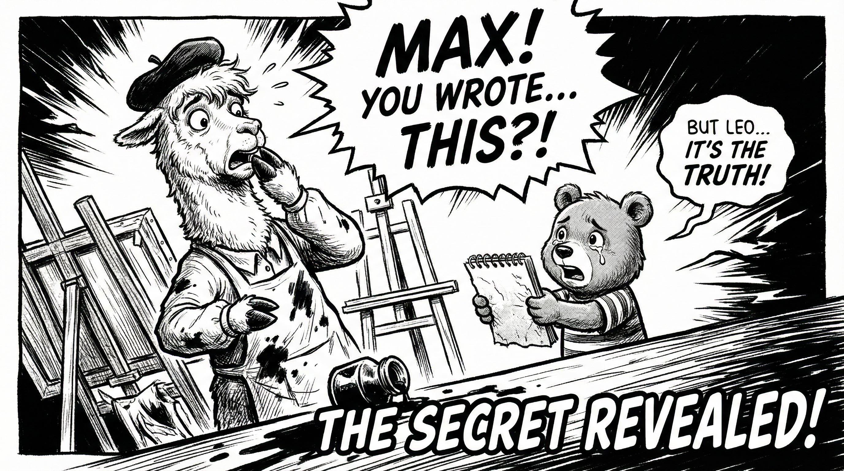 Manga IP Storyboard: Leo & Max Layout 72 (American Comic · Black & White)