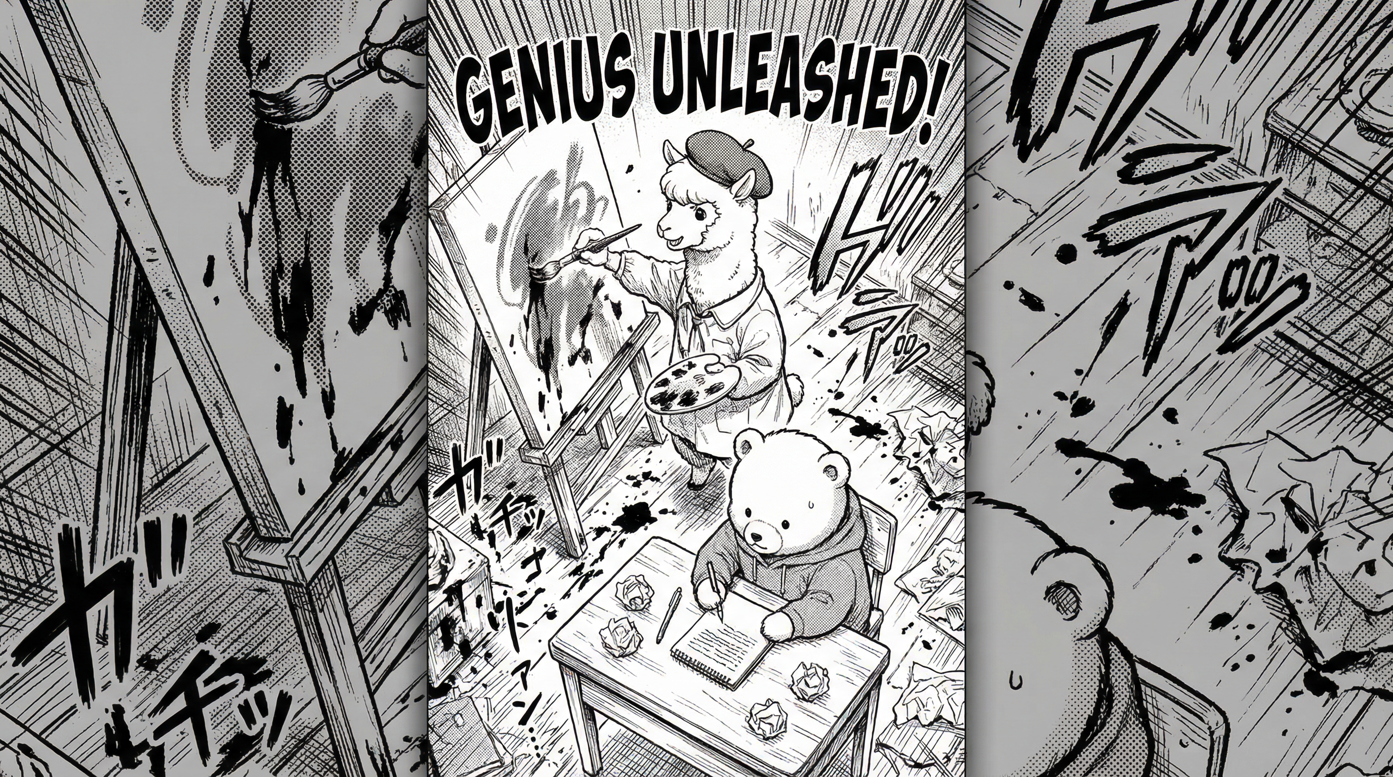 Manga IP Storyboard: Leo & Max Layout 76 (Japanese Manga · Black & White)