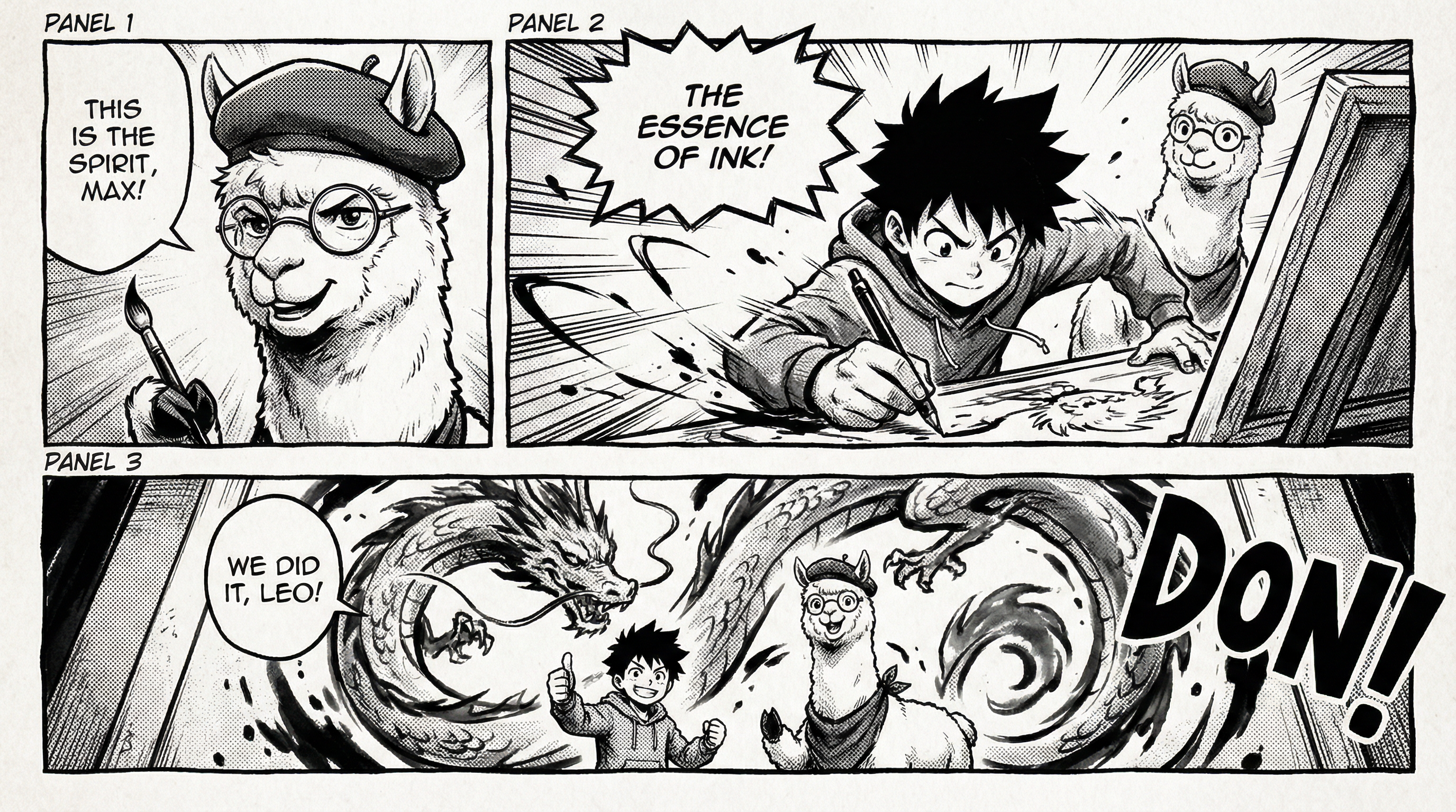 Leo & Max Layout 9 American Comic Black & White Template